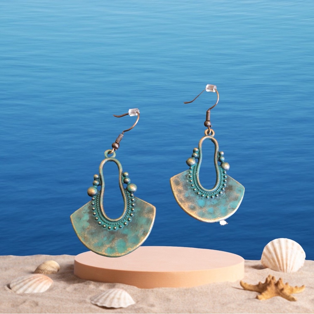 Duufin Drop Dangle Design Earrings Women's Blue/Bronze